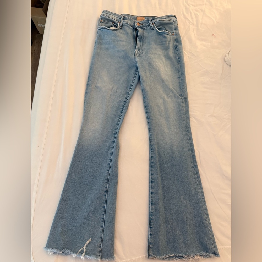 MOTHER Light Blue Wide Leg Jeans